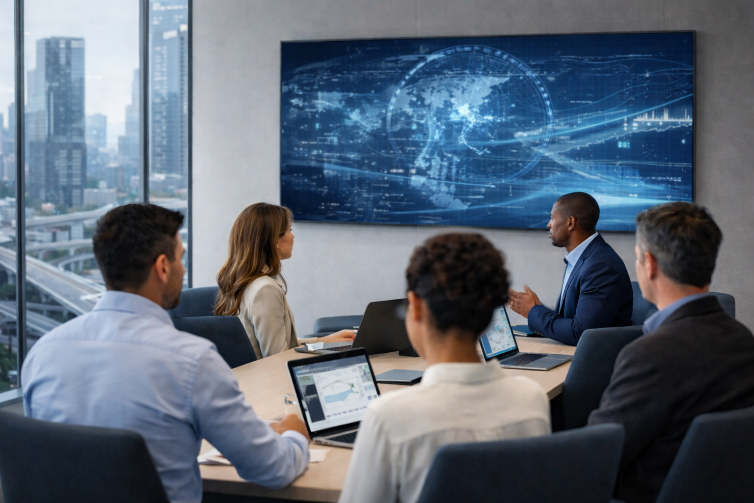 Blueshift team meeting in a conference room